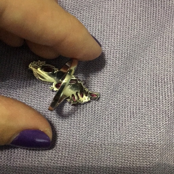 NATURAL Pink Sapphire & CZ Ring - Picture 2 of 5